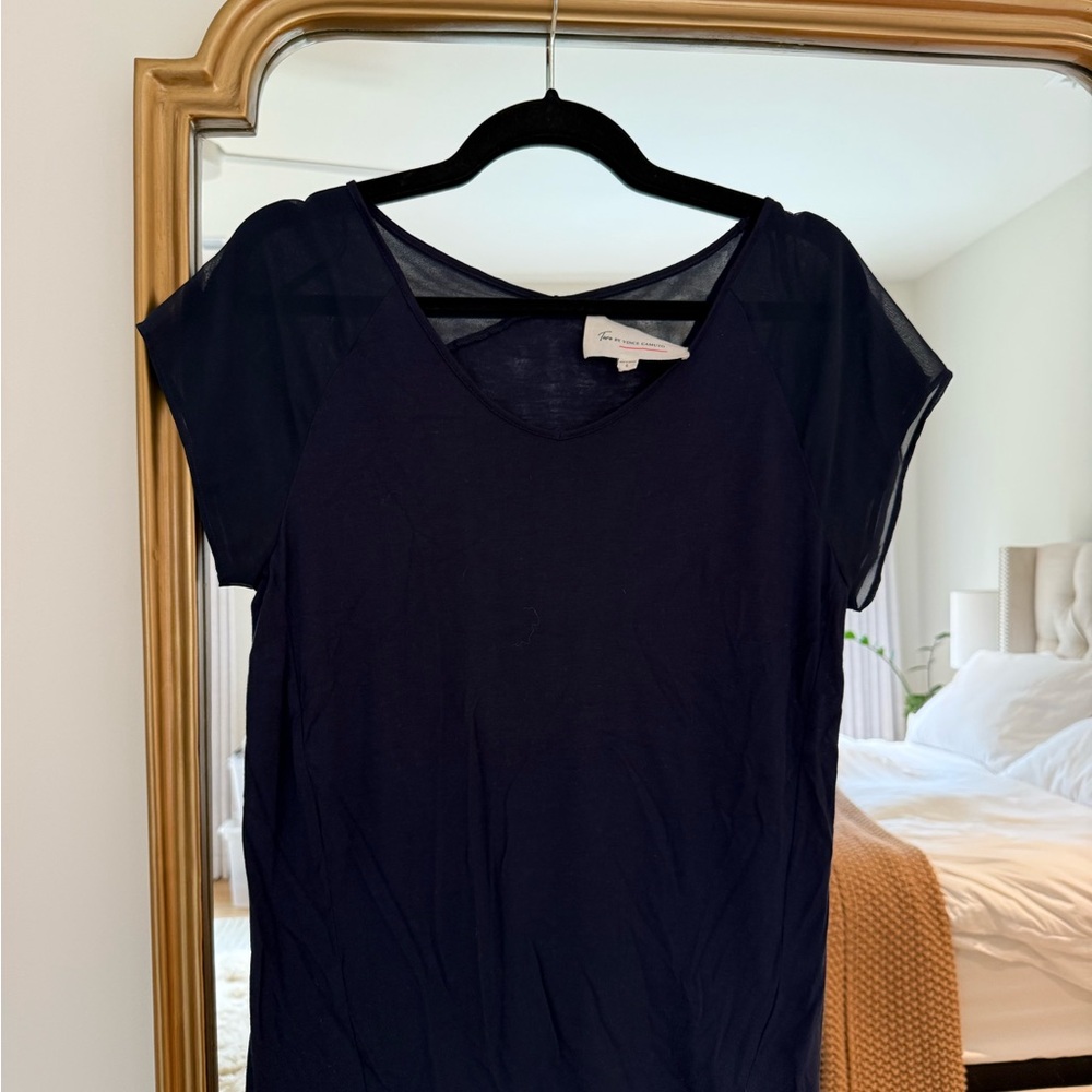 Vince Camuto Deep Blue Short Sleeve Top